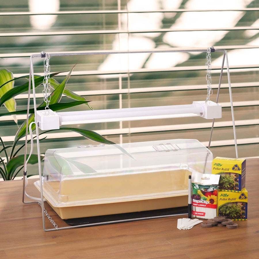window garden seed starting kit Retro Seed Starting Kit with LED Light