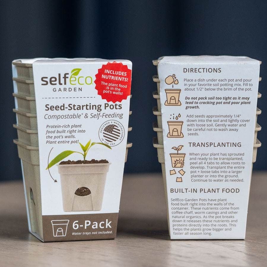 pot plant feed SelfEco Garden Pots 2 Inch Square (6-Pack) – Park Seed