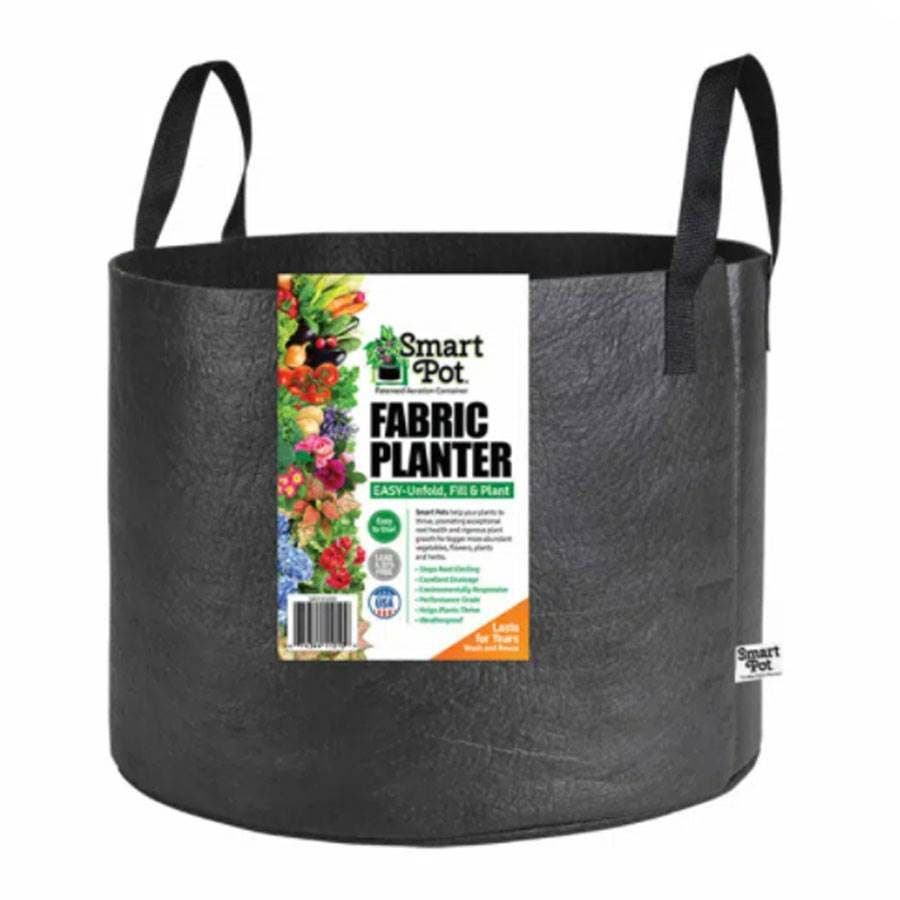 amazon black plant pots Smart Pot Black 25 Gallon w/ Handles
