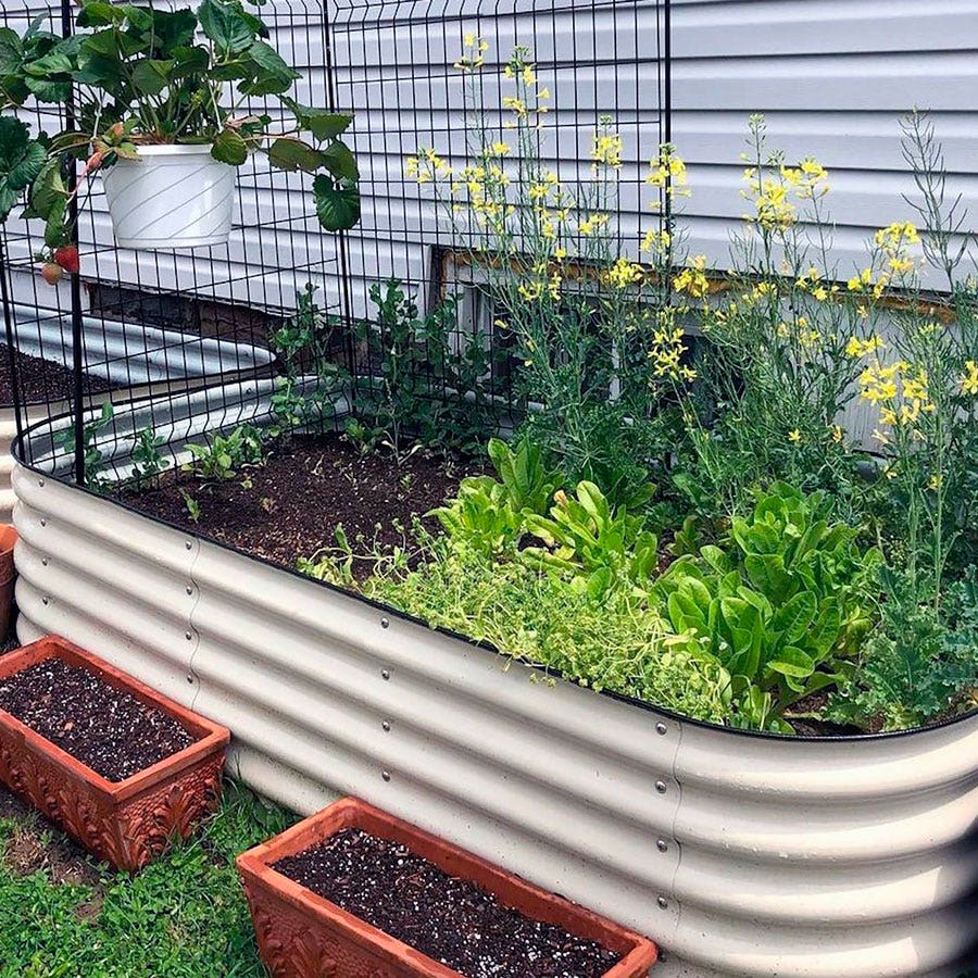 Vego Garden® 17-Inch 9 In 1 Modular Metal Raised Bed (White)
