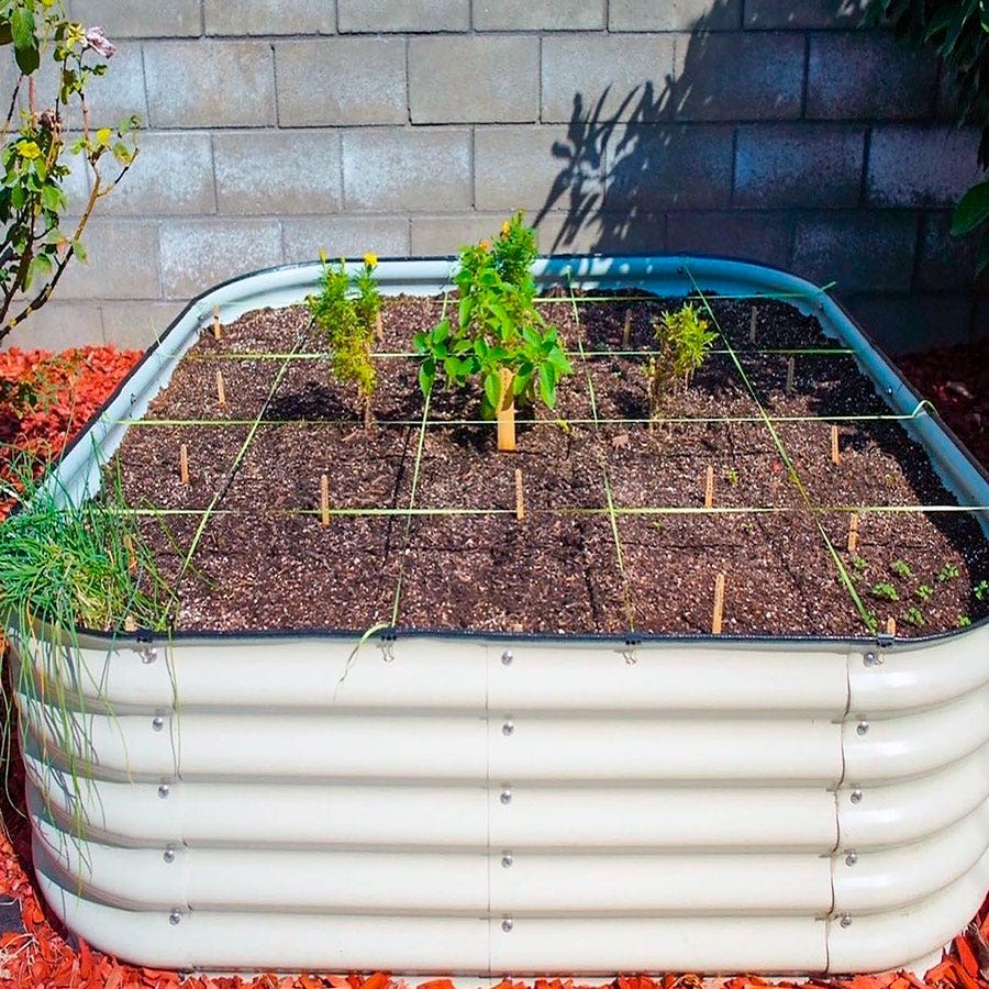 Vego Garden® 17-Inch 9 In 1 Modular Metal Raised Bed (White)