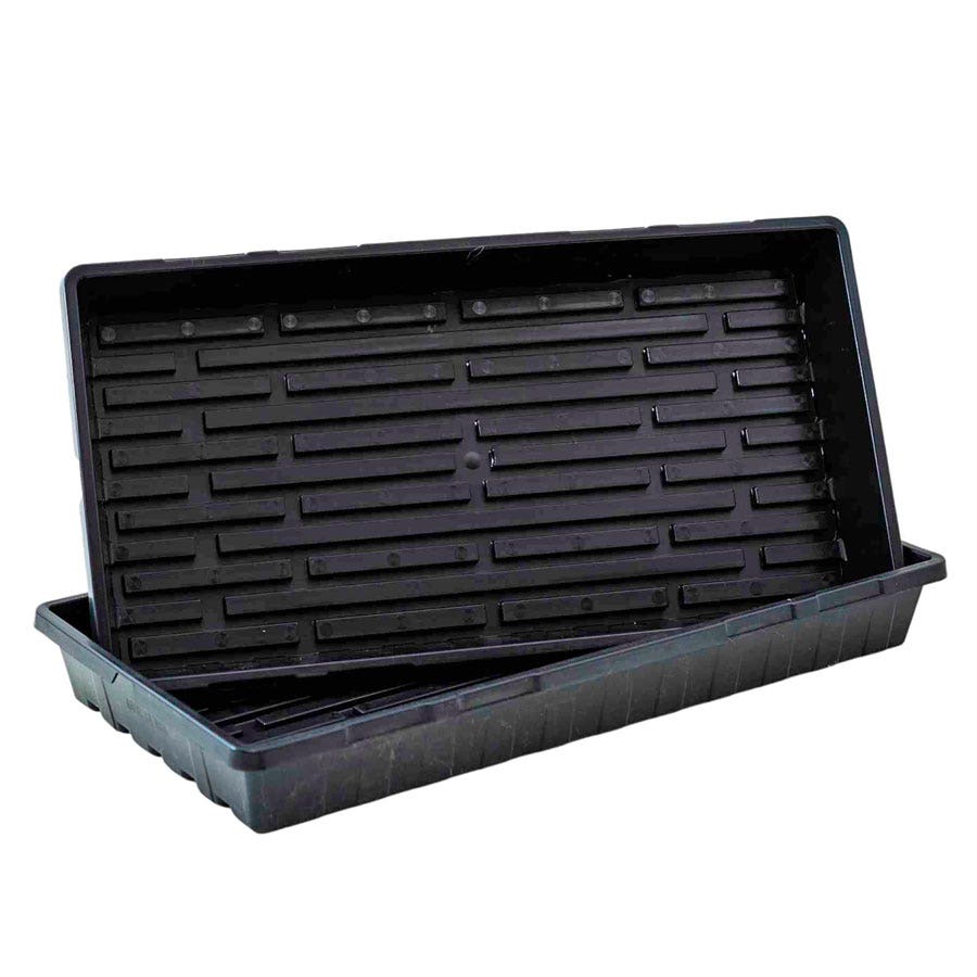 plastic planting trays Bootstrap Farmer Trays - 1020 Standard Depth No Holes - Black - Microgreens Flats - 5 Pack