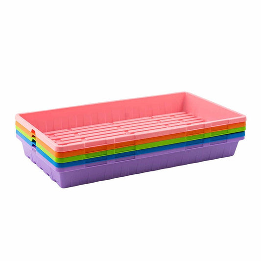Grow Trays 1020 Multicolor - no holes, extra strength, 2.5 inches deep
