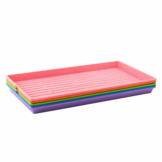 Microgreens 1020 Trays Multicolor - no holes, extra strength, shallow 1.25 inches deep