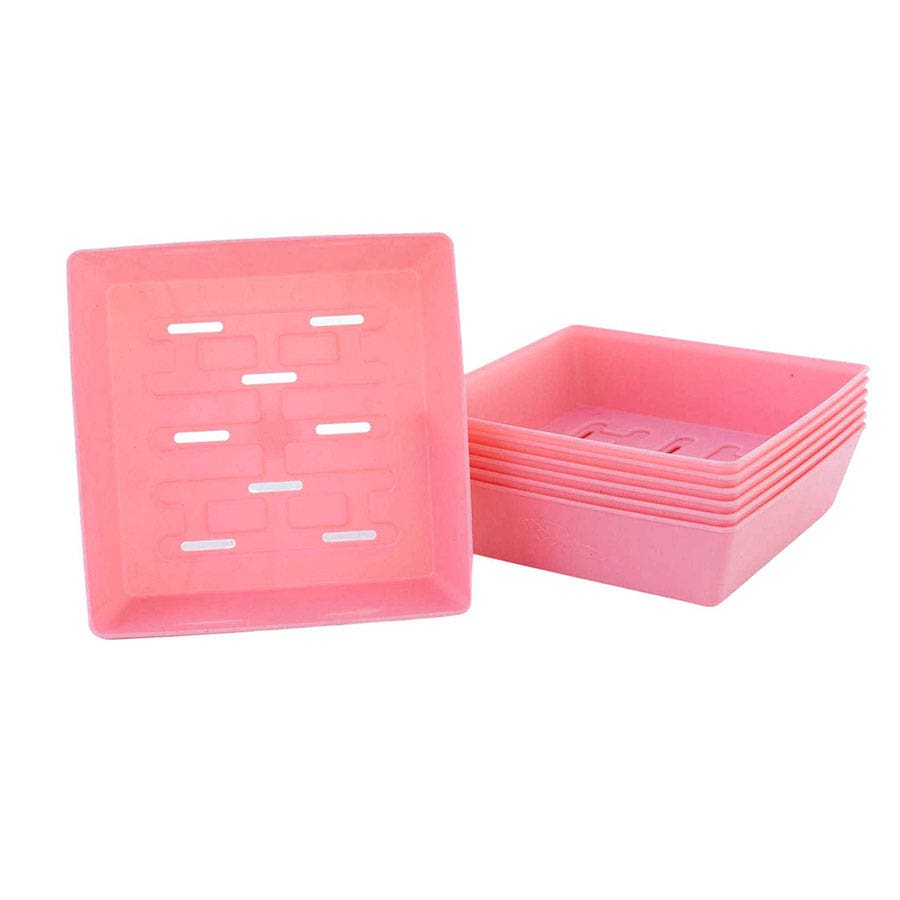 Microgreen 5x5 Trays Multicolor - holes, extra strength, shallow 1.25 inches deep