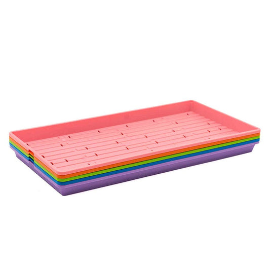 Microgreen 1020 Trays Multicolor - holes, extra strength, shallow 1.25 inches deep