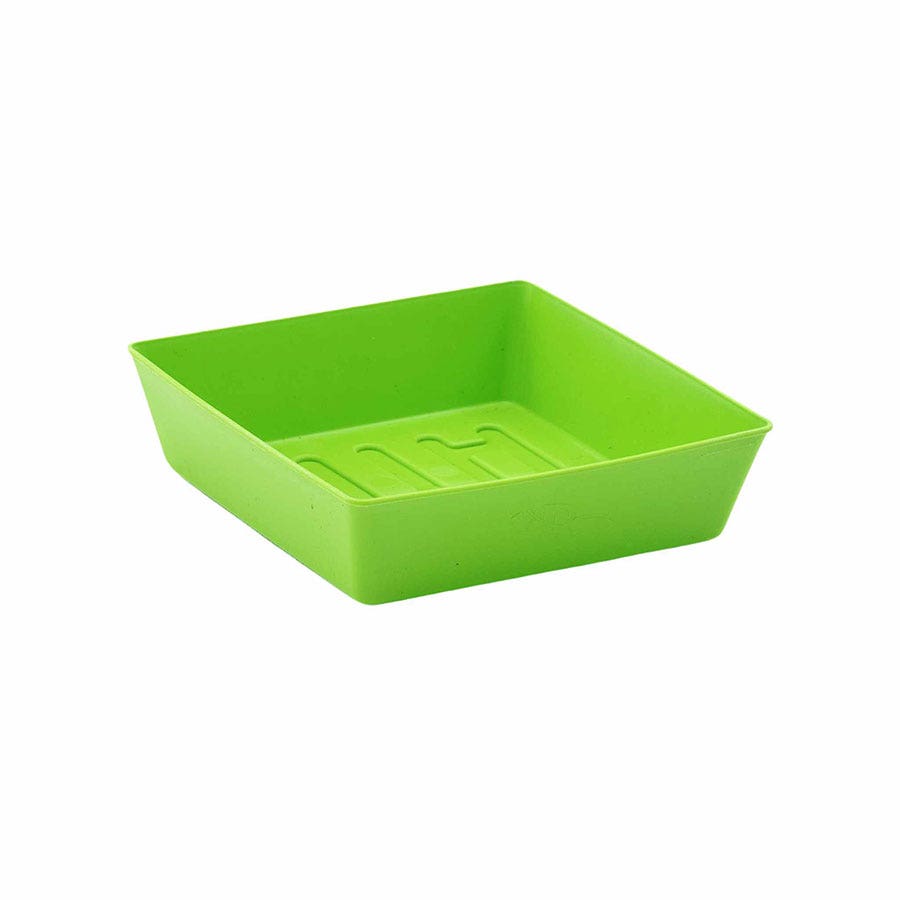 Microgreen 5x5 Trays Multicolor - no holes, extra strength, shallow 1.25 inches deep