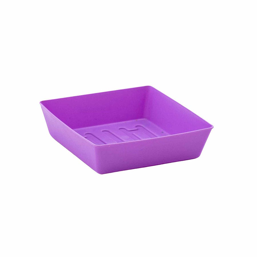 Microgreen 5x5 Trays Multicolor - no holes, extra strength, shallow 1.25 inches deep