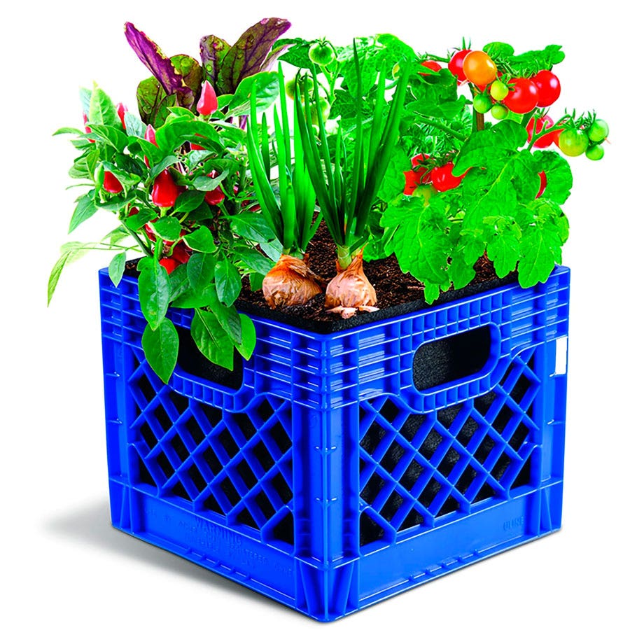 Smart Pot® Milk Crate Liner 12-inch Square Fabric Planter (Black)