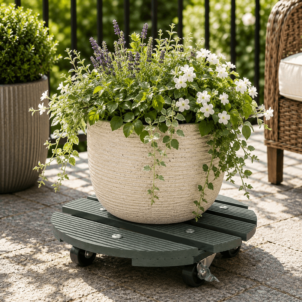 Wagner® 11.4-Inch Round Plant Caddy - Sage Green