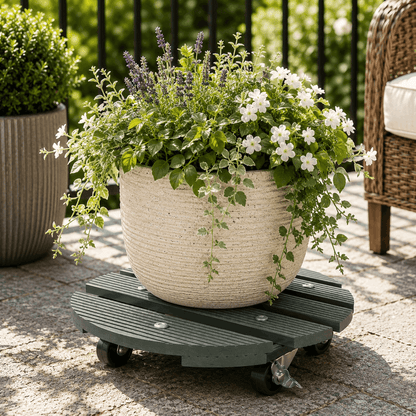 Wagner® 11.4-Inch Round Plant Caddy - Sage Green