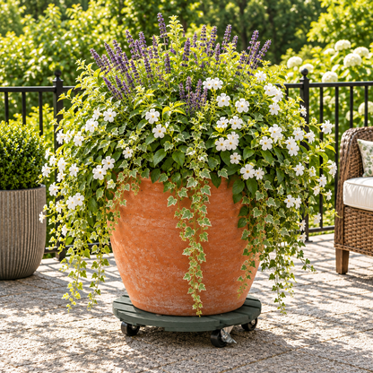 Wagner® 11.4-Inch Round Plant Caddy - Sage Green