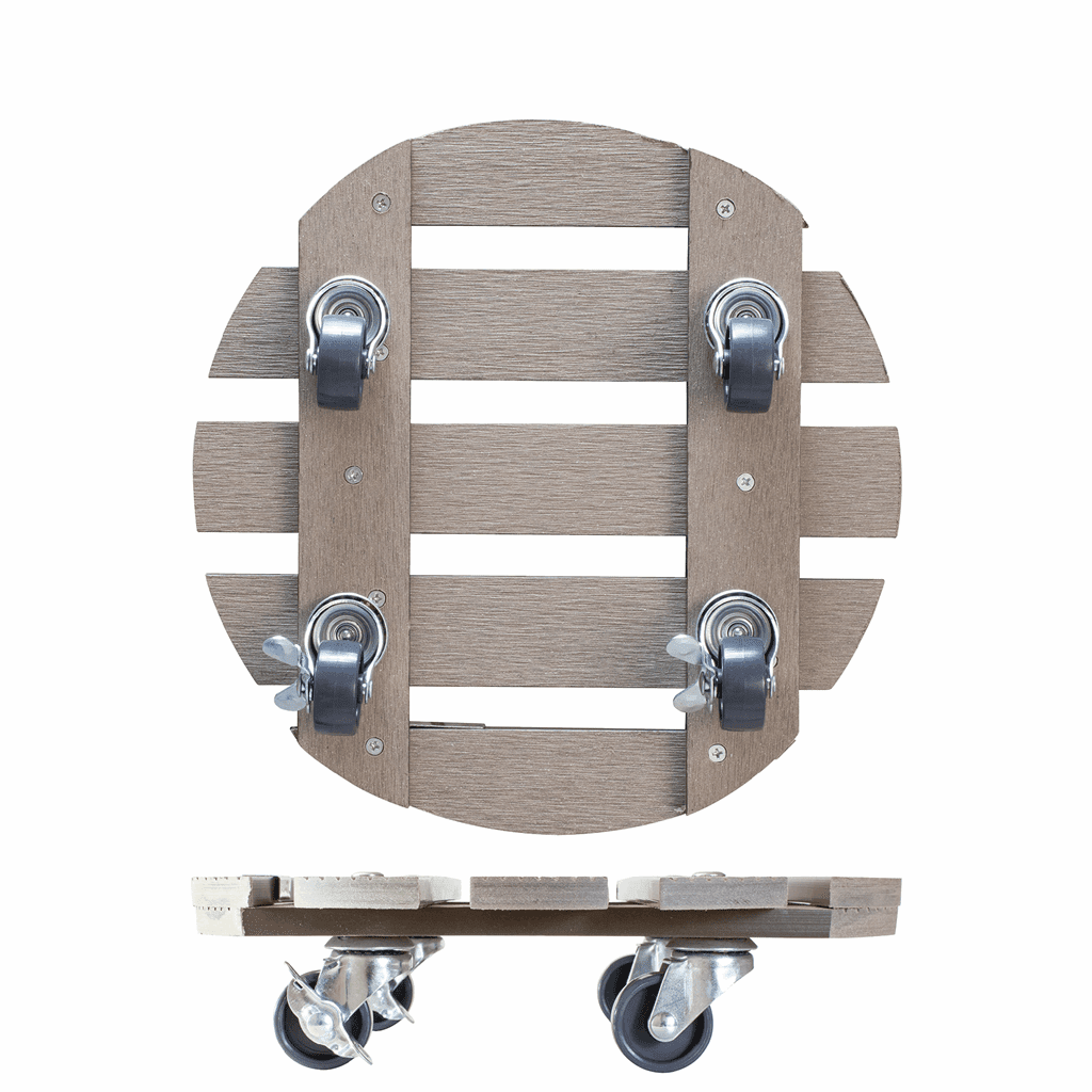 Wagner®11.4-Inch Round Plant Caddy - Taupe Brown
