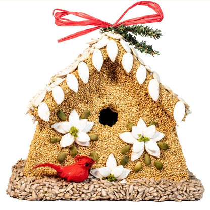 Winter Poinsettia Birdseed House