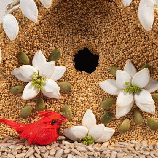Winter Poinsettia Birdseed House