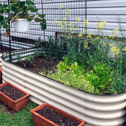 Vego Garden® 17-Inch 9 In 1 Modular Metal Raised Bed (White)