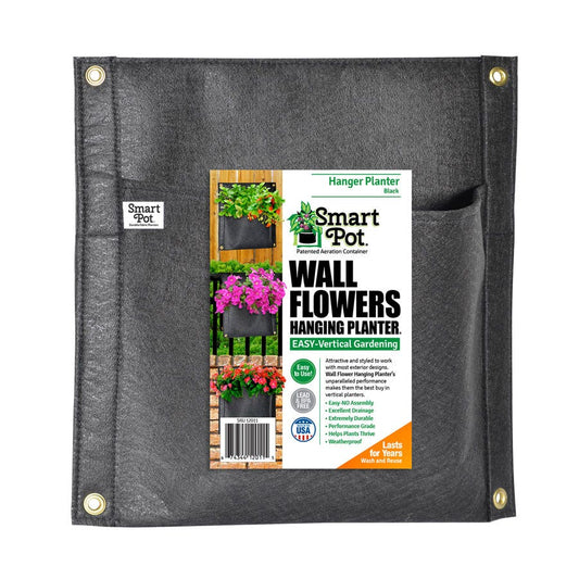 Smart Pot® Wall Flower Hanging Planter 3-Gallon Fabric Planter (Black)