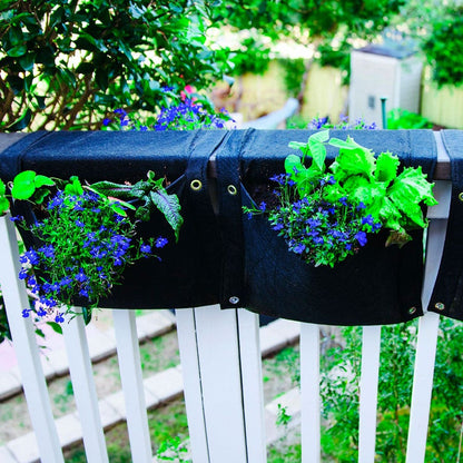 hanging plant pots for fence Smart Pot® Wall Flower Saddle Planter 6-Gallon Fabric Planter (Black) – Park Seed