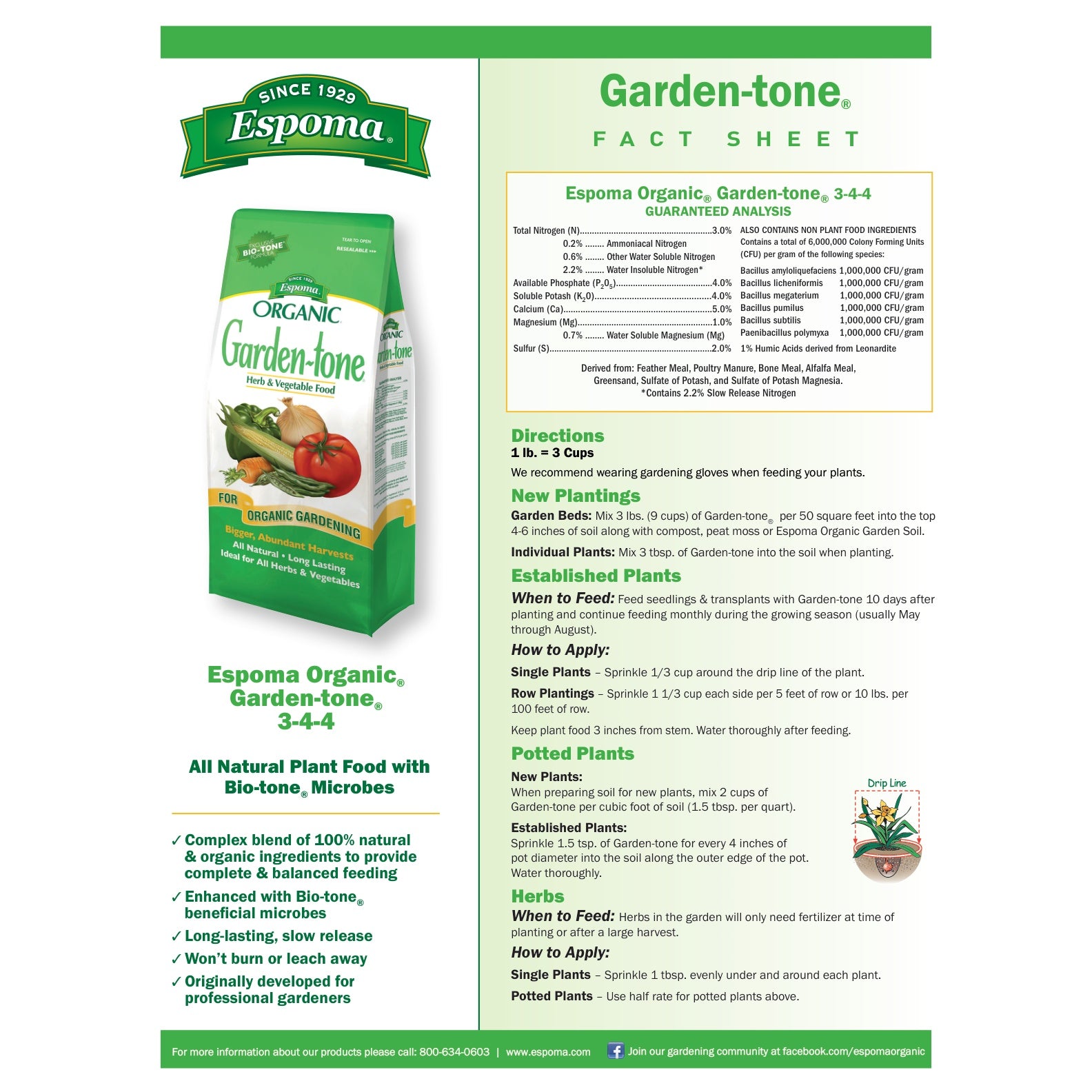 organic plant tone fertilizer Espoma Organic Garden-tone Herb & Vegetable Food | 4 Pound Bag