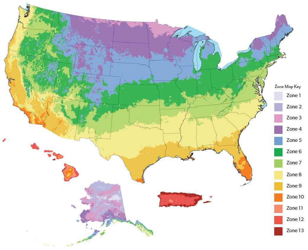 USDA Hardiness Zone Map